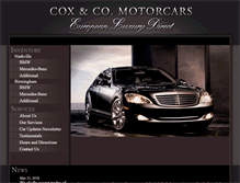 Tablet Screenshot of cox-motorcars.com
